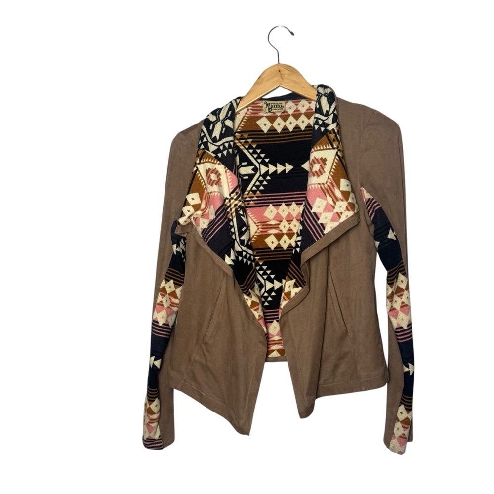 Show Me Your MuMu McMahan Aztec Print Open Front Cardigan Size Medium